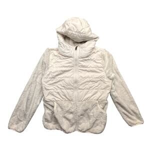 The North Face Nylon Mashup Sherpa Hoodie Jacket Girls XL Youth 14/16 White